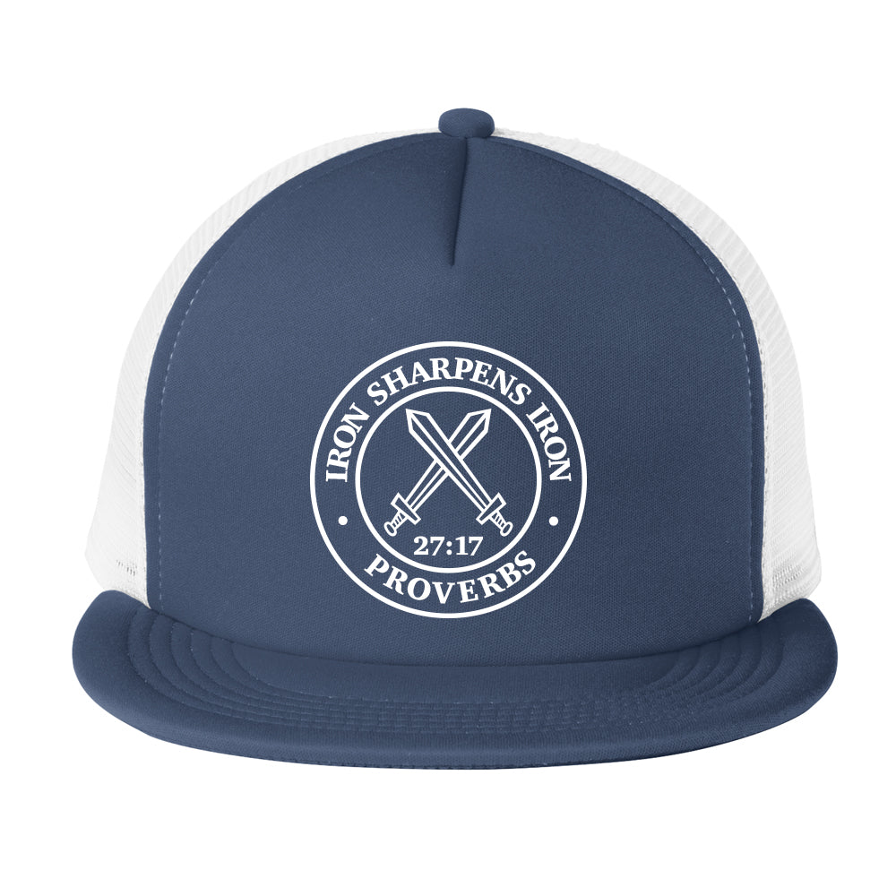 Iron Sharp Crest Navy and White Trucker