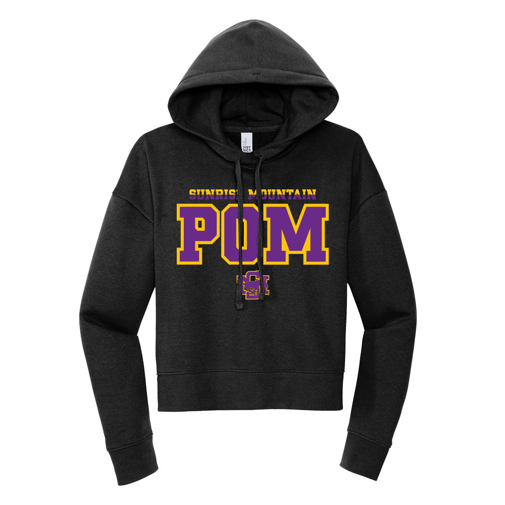 Sunrise Mountain Pom 2 Color Cropped Hoodie