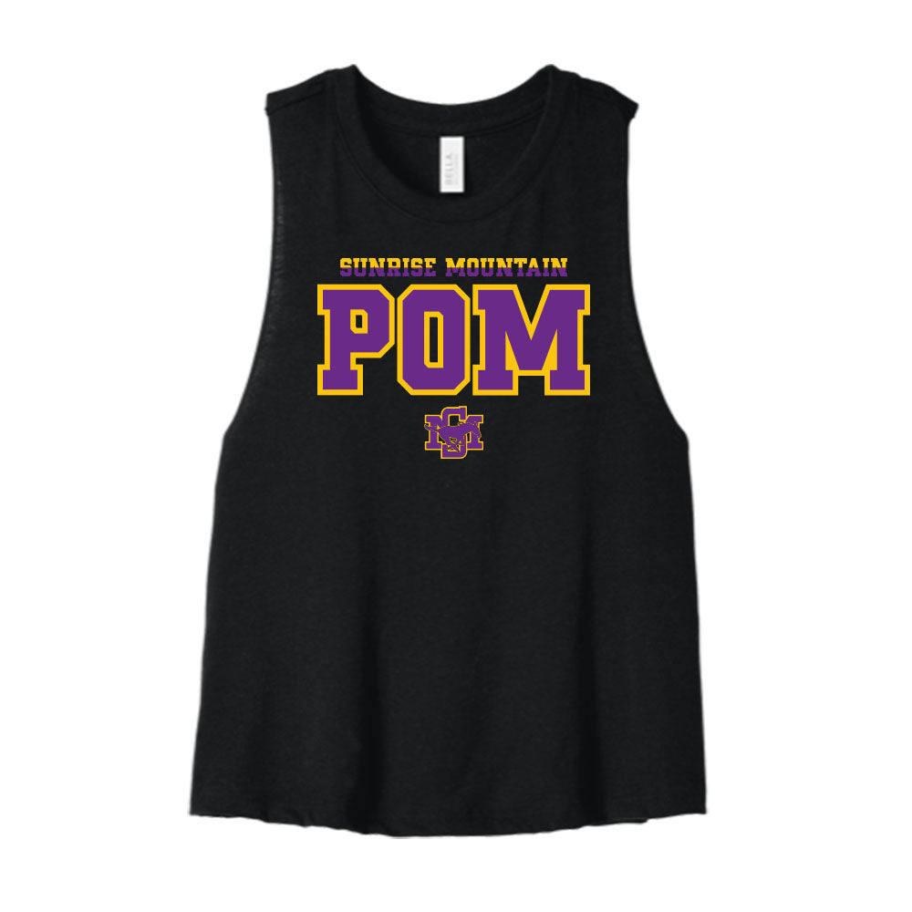 Sunrise Mountain Pom 2 Color Cropped Racerback Tank