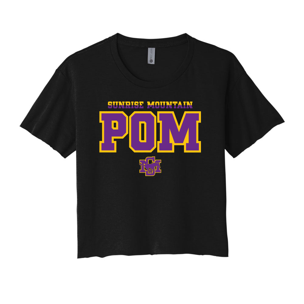 Sunrise Mountain Pom 2 Color Cropped Tee