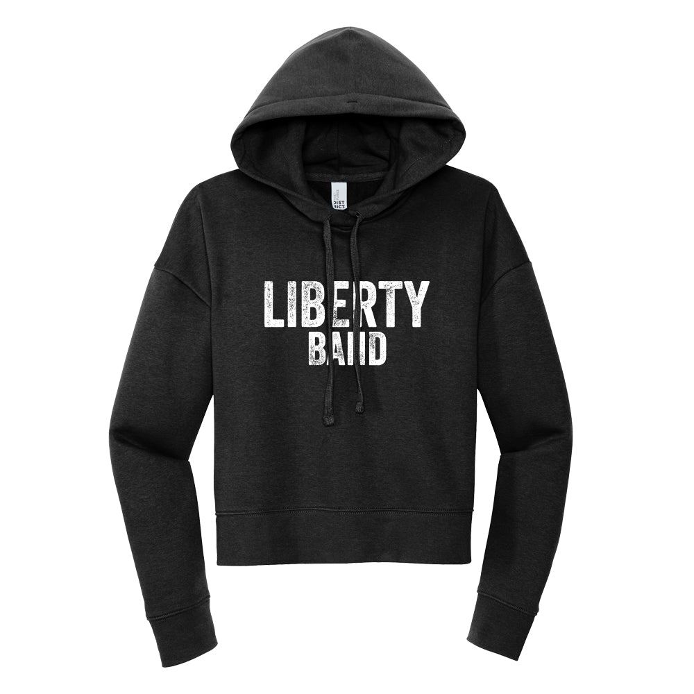 Distressed Liberty Band Cropped Hoodie