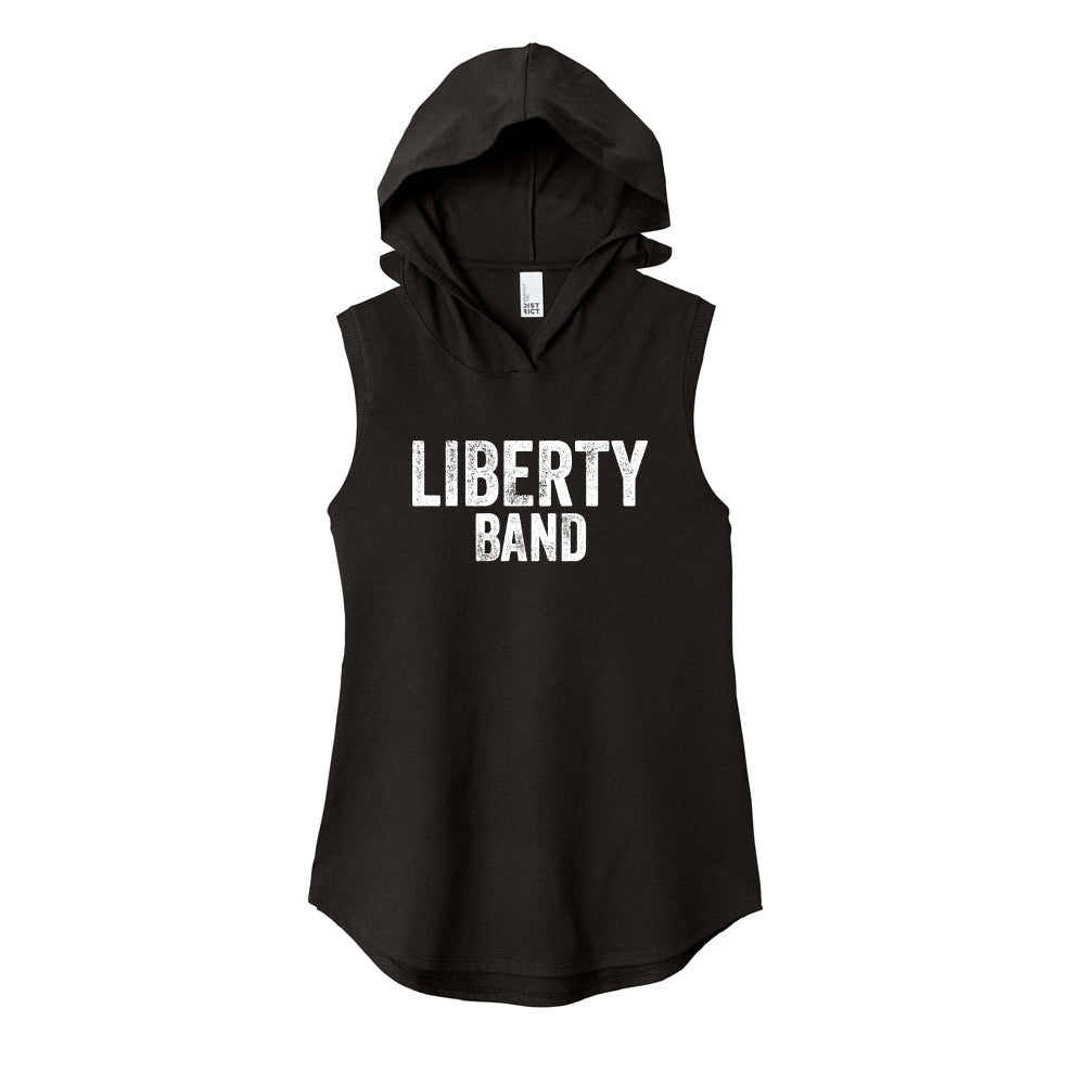 Distressed Liberty Band Ladies Hooded Sleeveless Tee