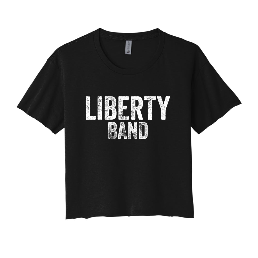 Distressed Liberty Band Cropped Tee