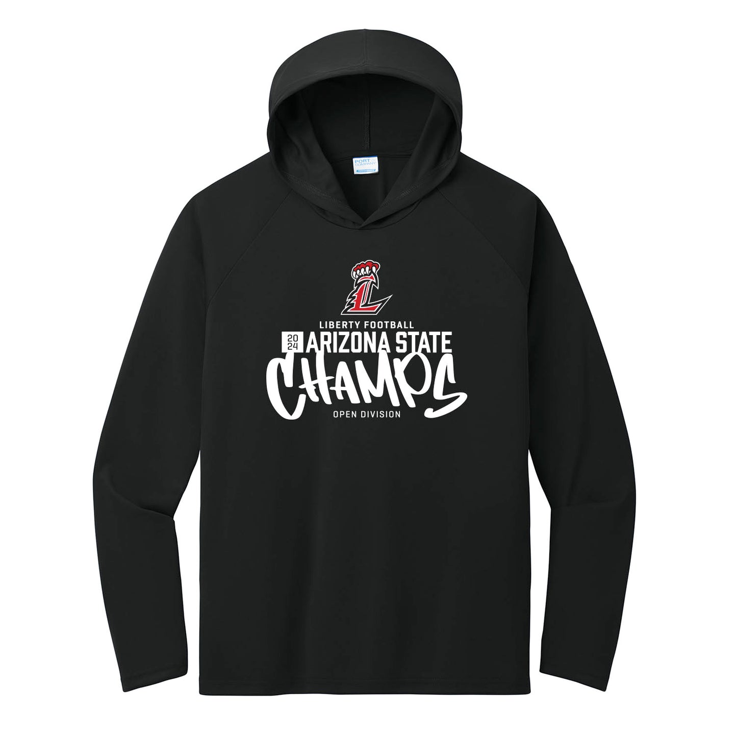 Arizona State Champs Performance Hooded Long Sleeve Tee