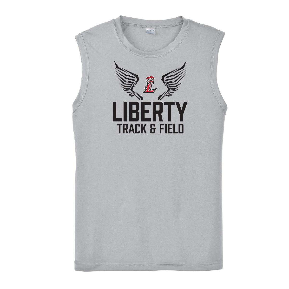Liberty Track and Field Logo in Black Performance Sleeveless Tank