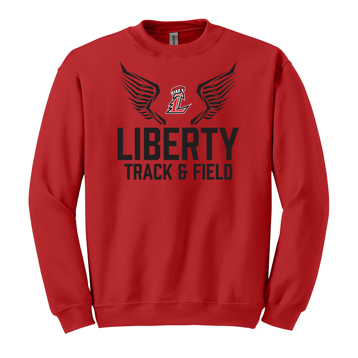 Liberty Track and Field Logo in Black Crewneck Sweatshirt