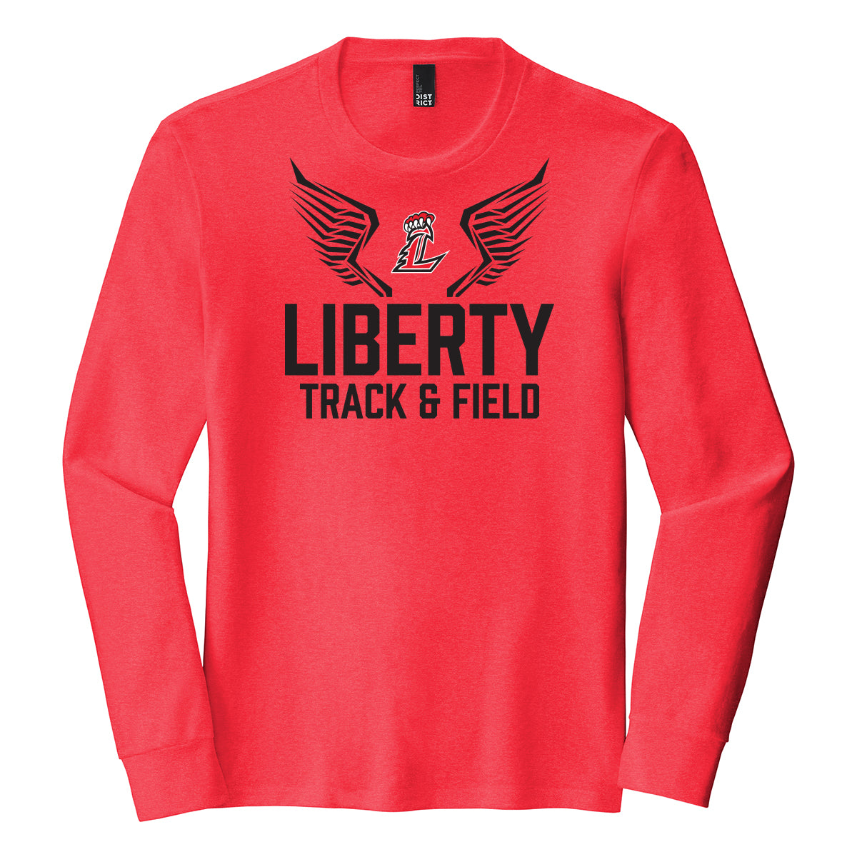 Liberty Track and Field In Black Logo Long Sleeve Tee