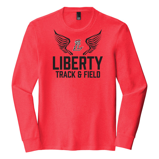 Liberty Track and Field In Black Logo Long Sleeve Tee