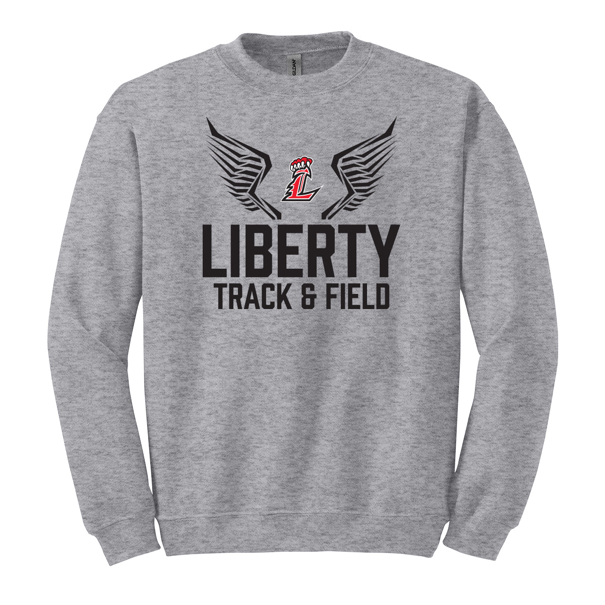 Liberty Track and Field Logo in Black Crewneck Sweatshirt