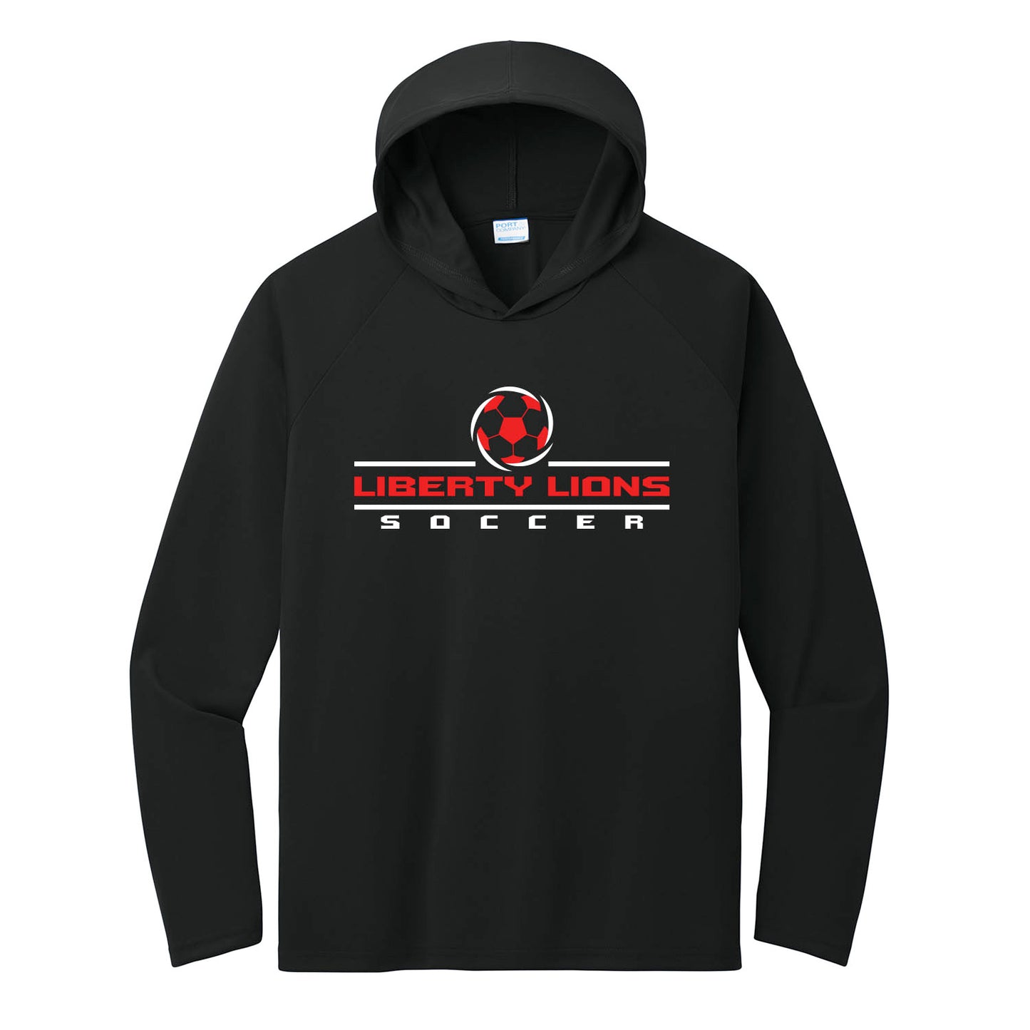 Men's Liberty Lions Soccer Practice Performance Hooded Long Sleeve Tee