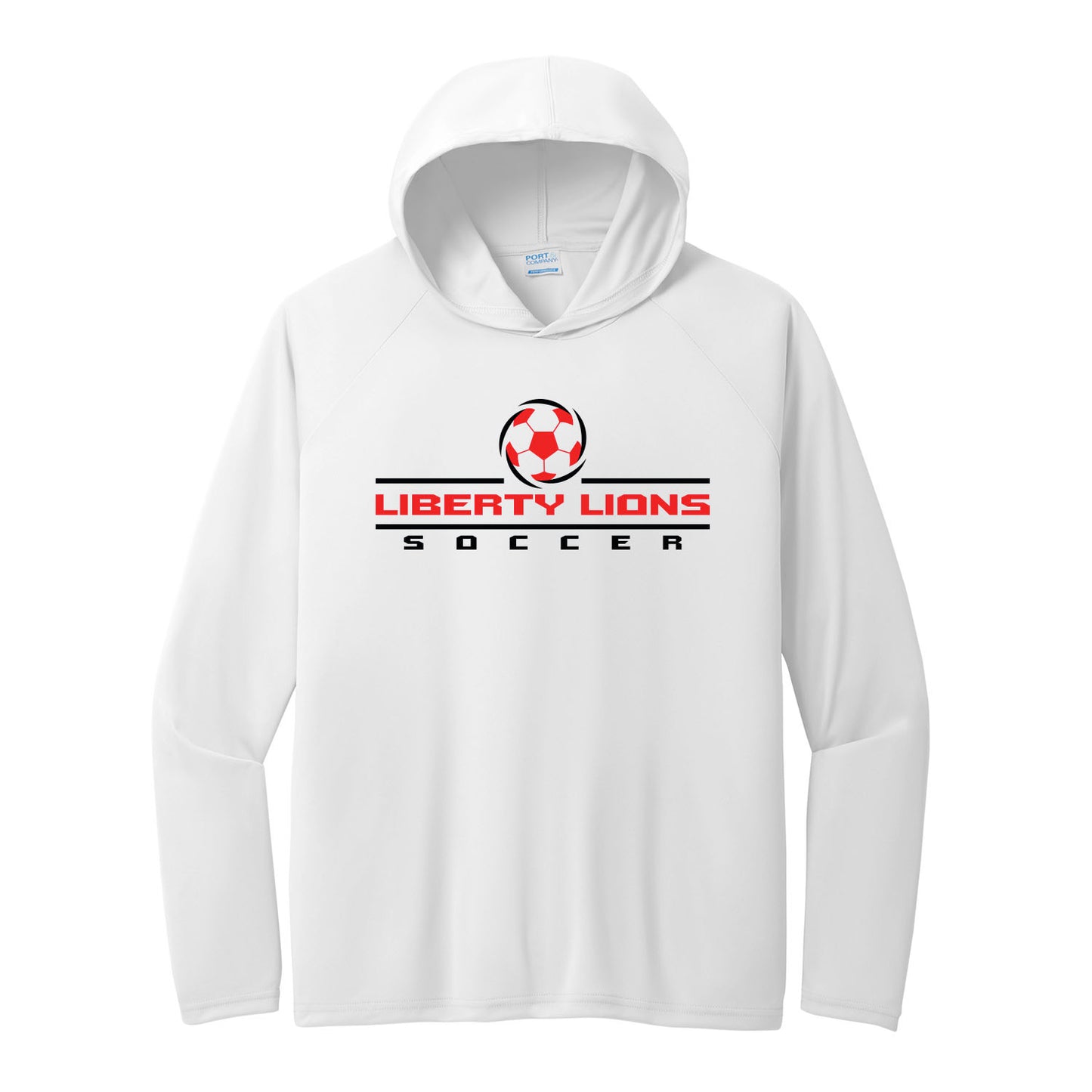 Men's Liberty Lions Soccer Practice Performance Hooded Long Sleeve Tee