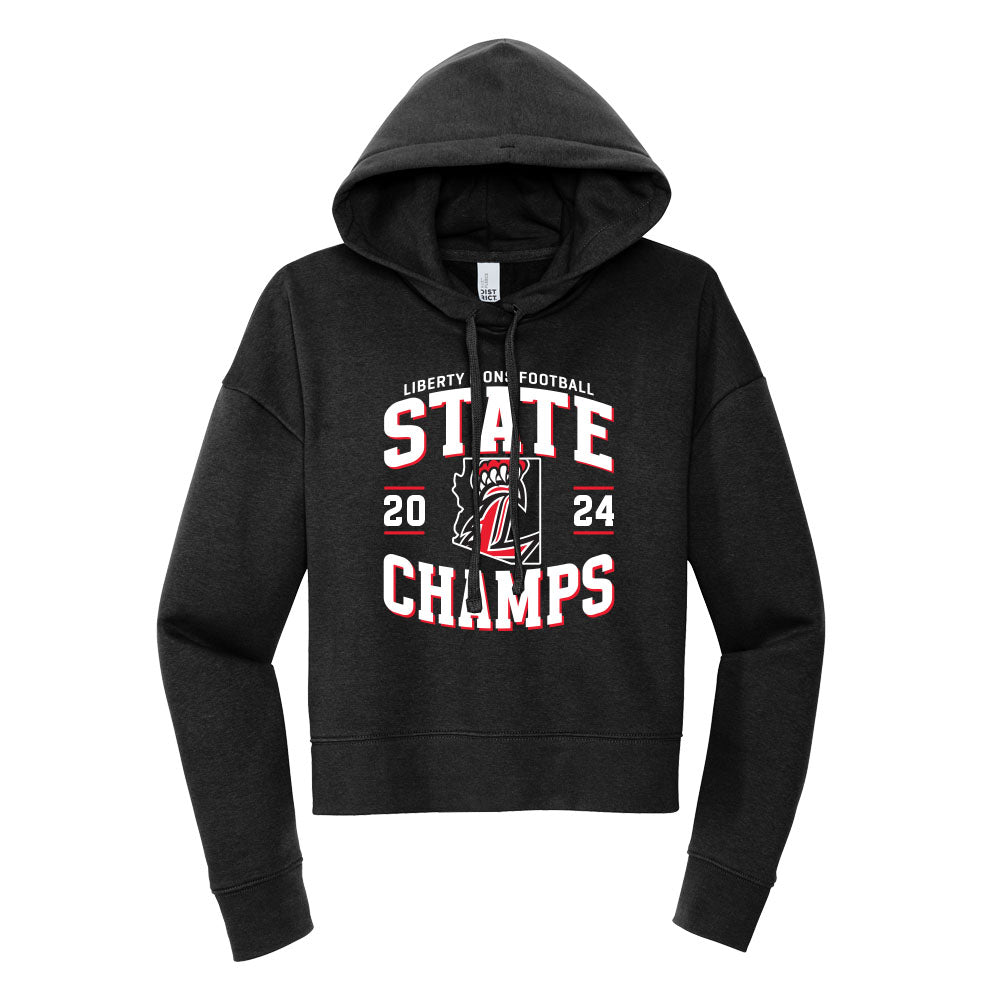 2024 Liberty Lions State Champs Cropped Hoodie