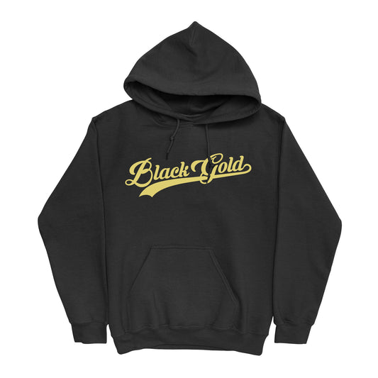Black Gold Script Hoodie