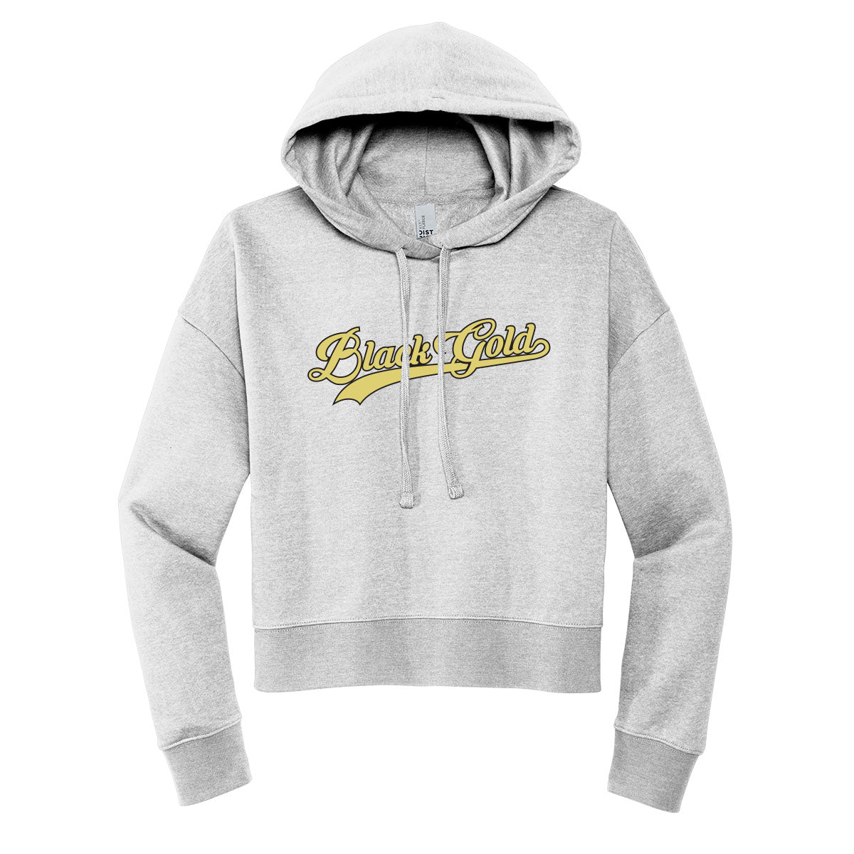 Black Gold Script Cropped Hoodie