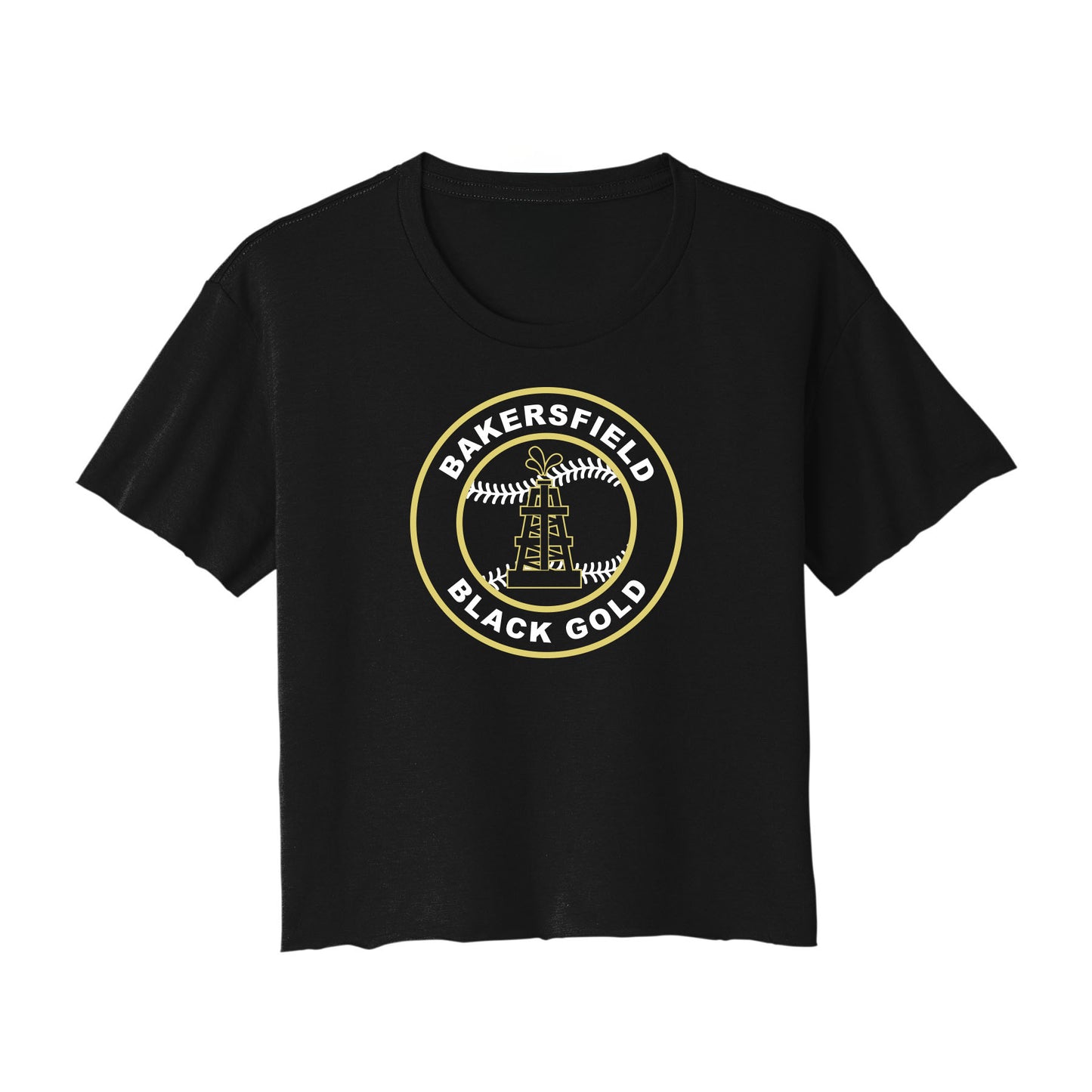 Black Gold Baseball Seal Cropped Tee