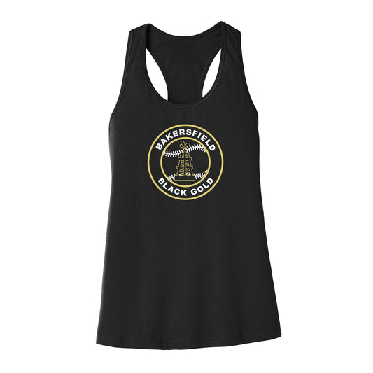 Black Gold Baseball Seal Women's Racerback Tank