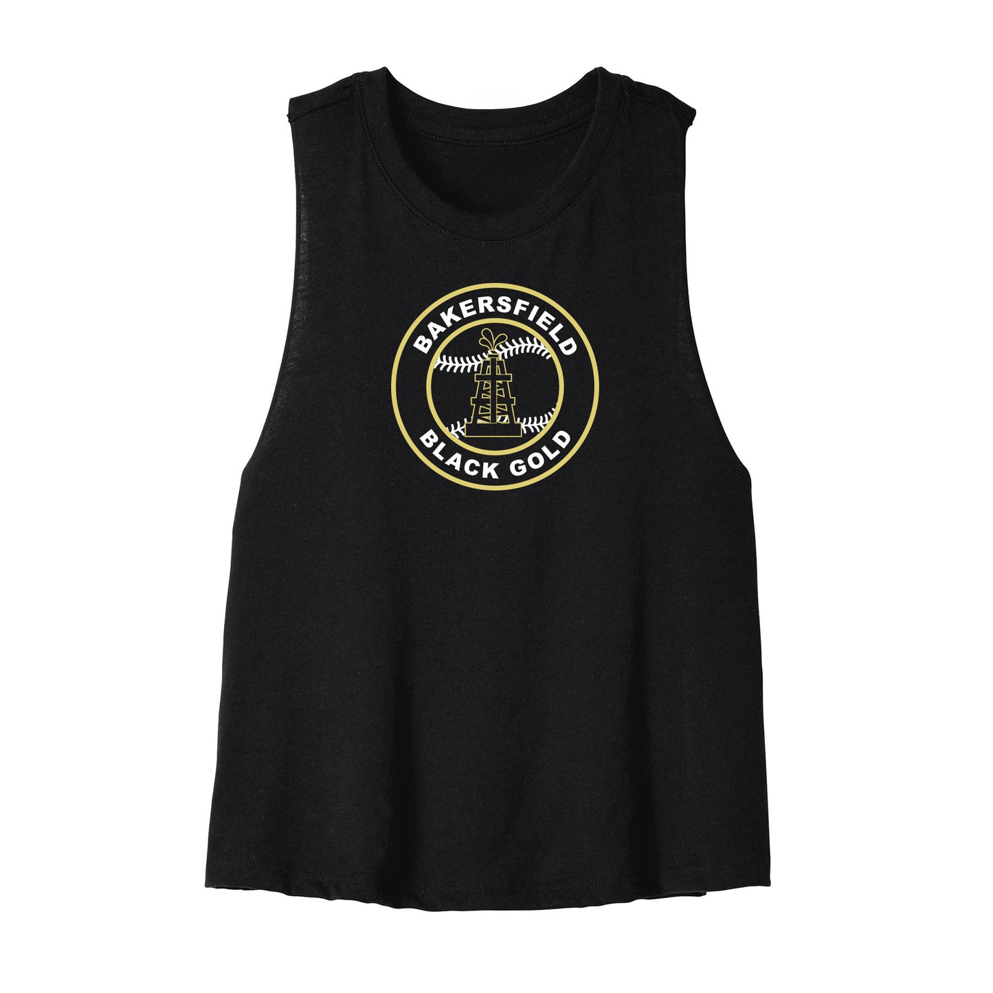 Black Gold Baseball Seal Women's Cropped Tank
