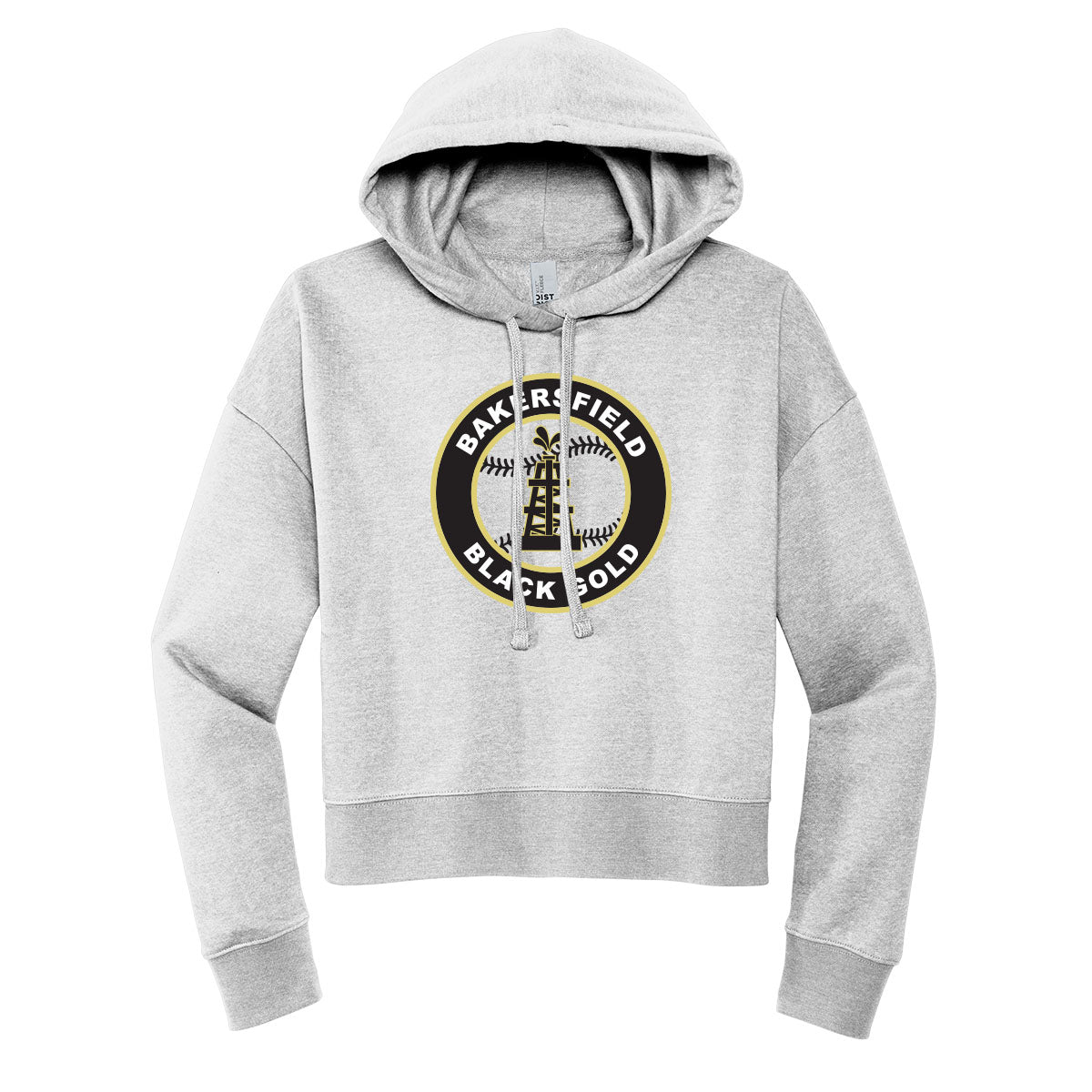 Black Gold Baseball Seal Cropped Hoodie