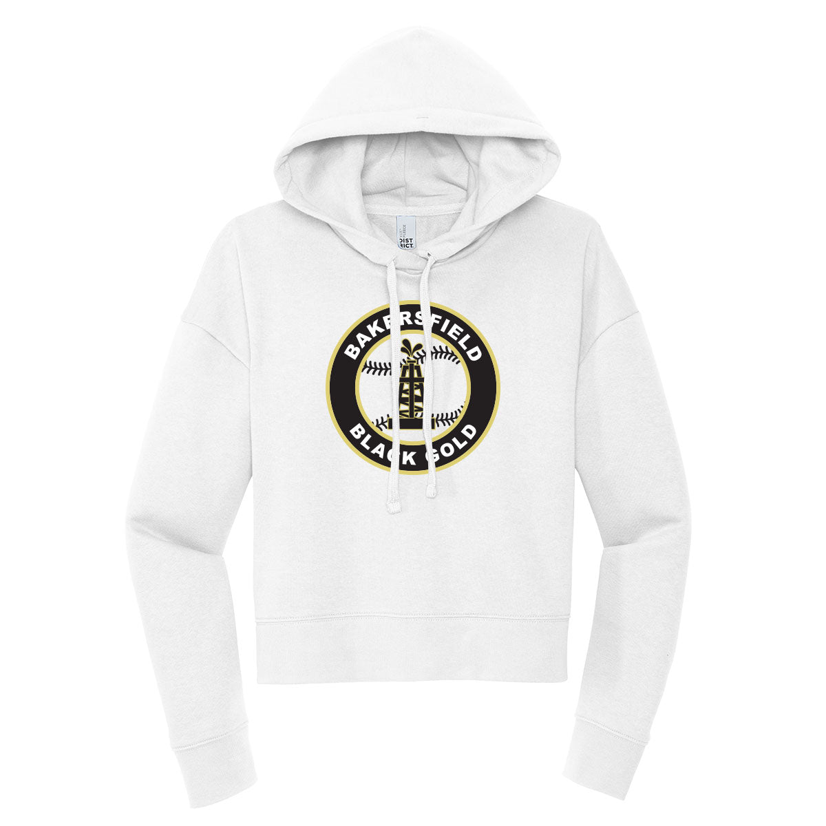 Black Gold Baseball Seal Cropped Hoodie