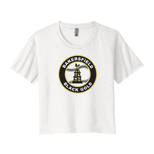 Black Gold Baseball Seal Cropped Tee