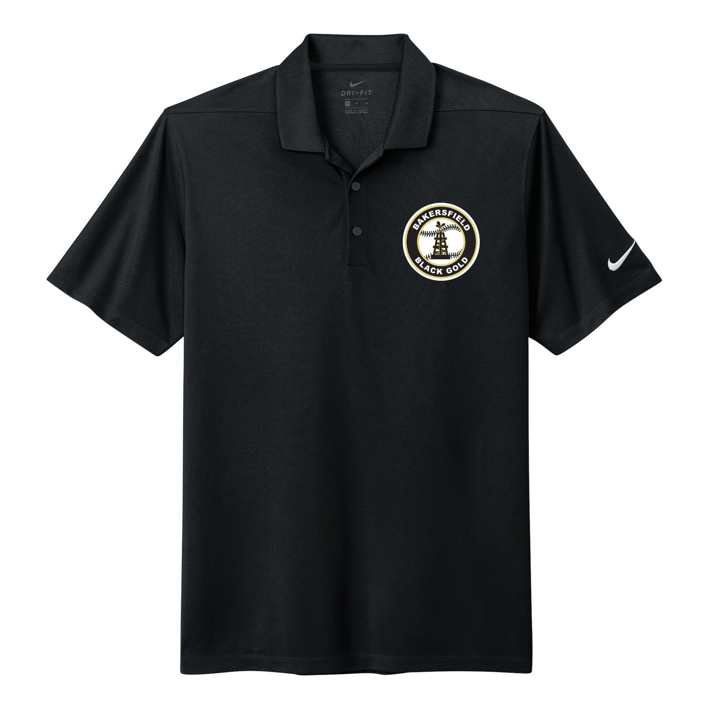 Black and Gold Baseball Seal Nike Polo