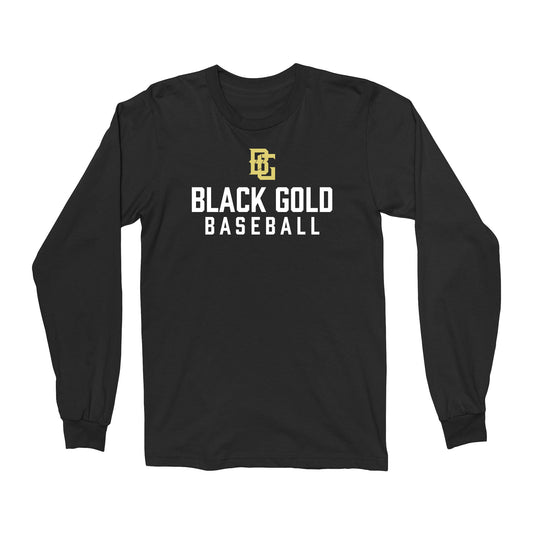 Black Gold Baseball Long Sleeve Tee