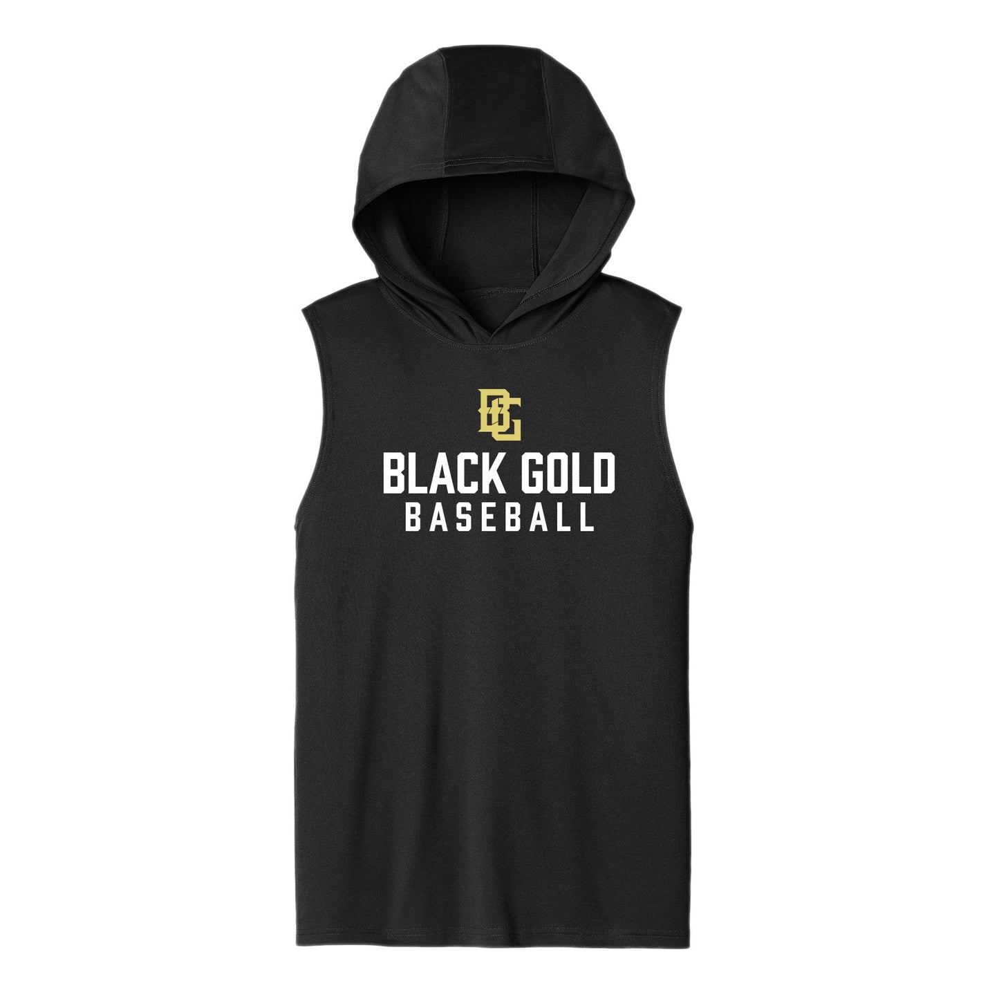 Black Gold Baseball Unisex Dri Fit Hooded Tank