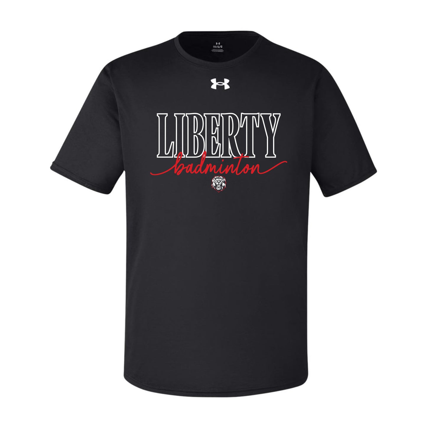 Liberty Badminton Script Under Armour Tee