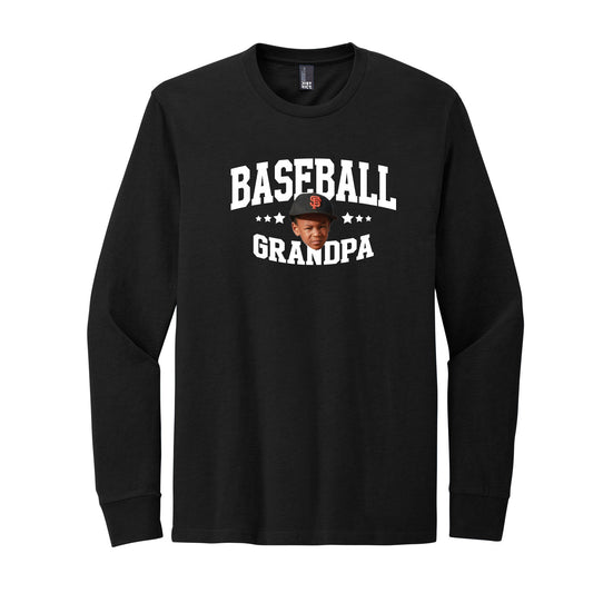 Sports Grandpa Custom Face Long Sleeve Tee