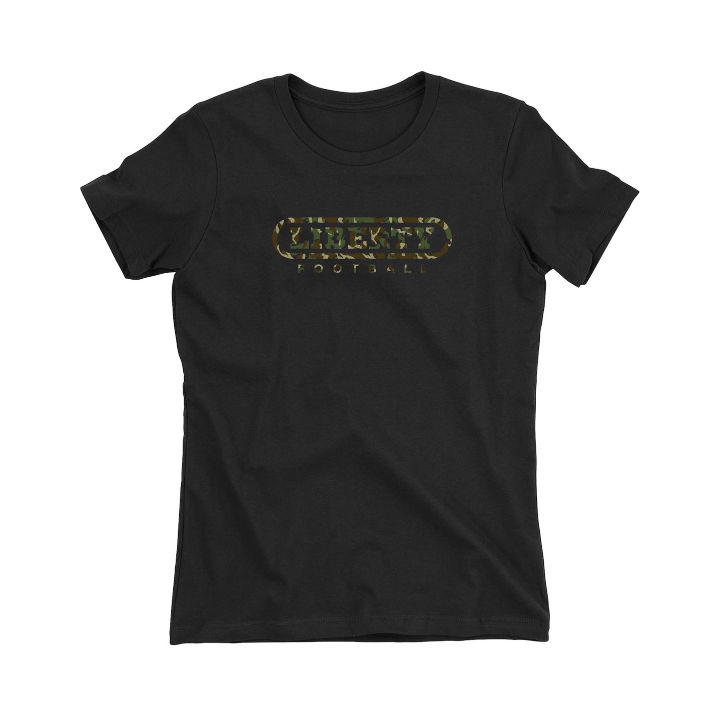 2025 Liberty Football Camo Women's Fitted Tee