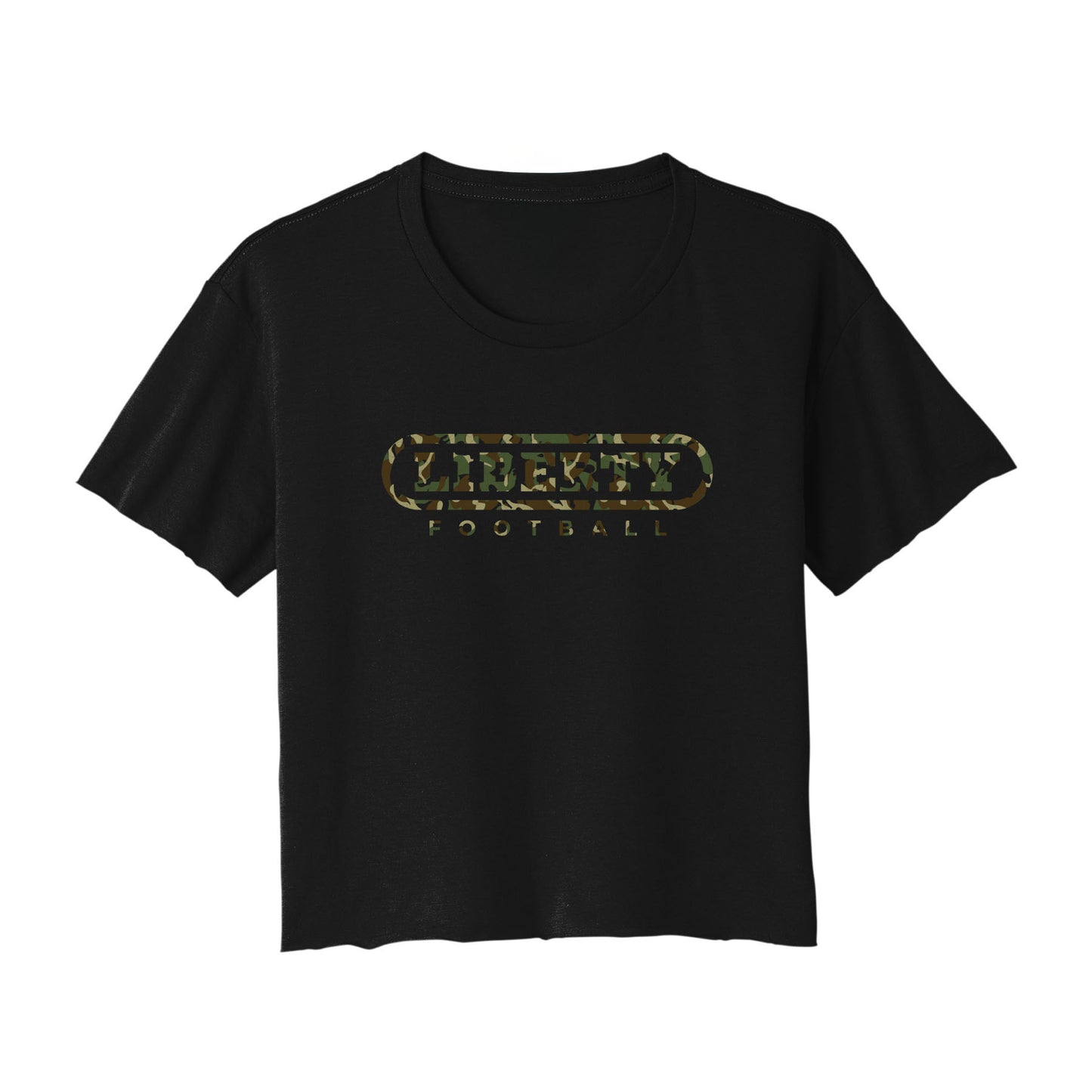 2025 Liberty Football Camo Cropped Tee