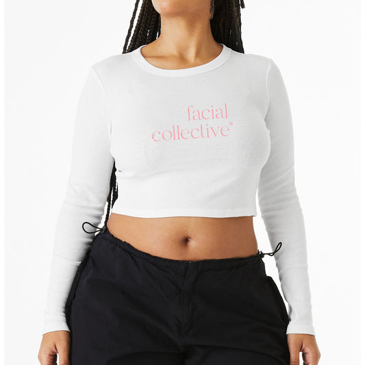 Facial Collective Womens Cropped Long Sleeve Tee
