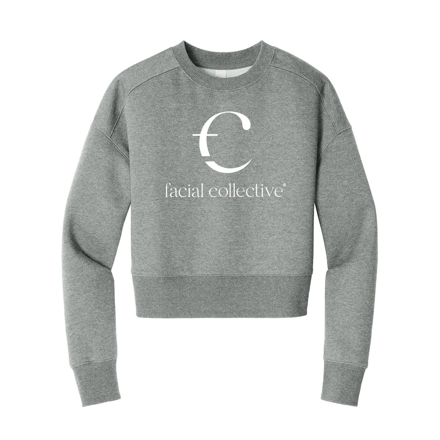 Facial Collective Stacked Cropped Crewneck Sweatshirt
