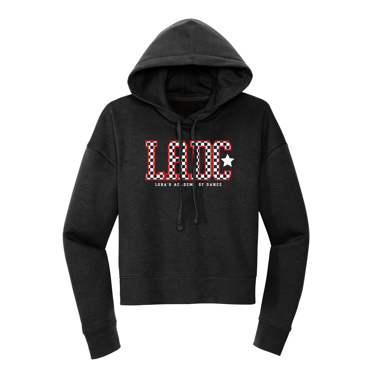 LADC Checkered Cropped Hoodie
