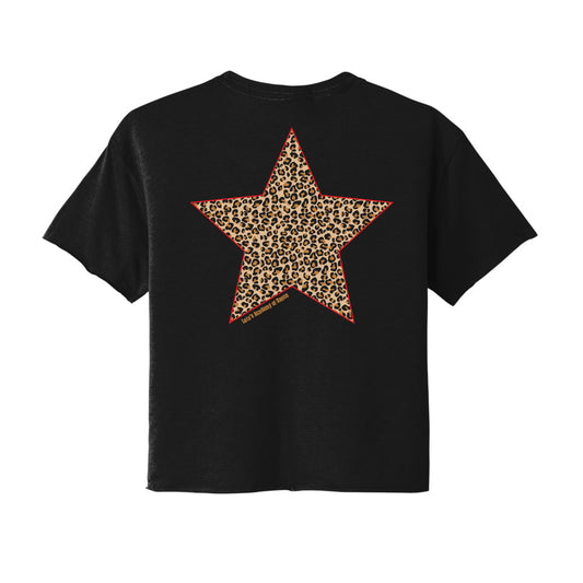 LA Dance Leopard Star Cropped Tee
