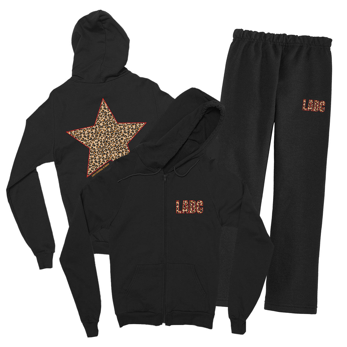 LA Dance Leopard Star Sweatpant Set