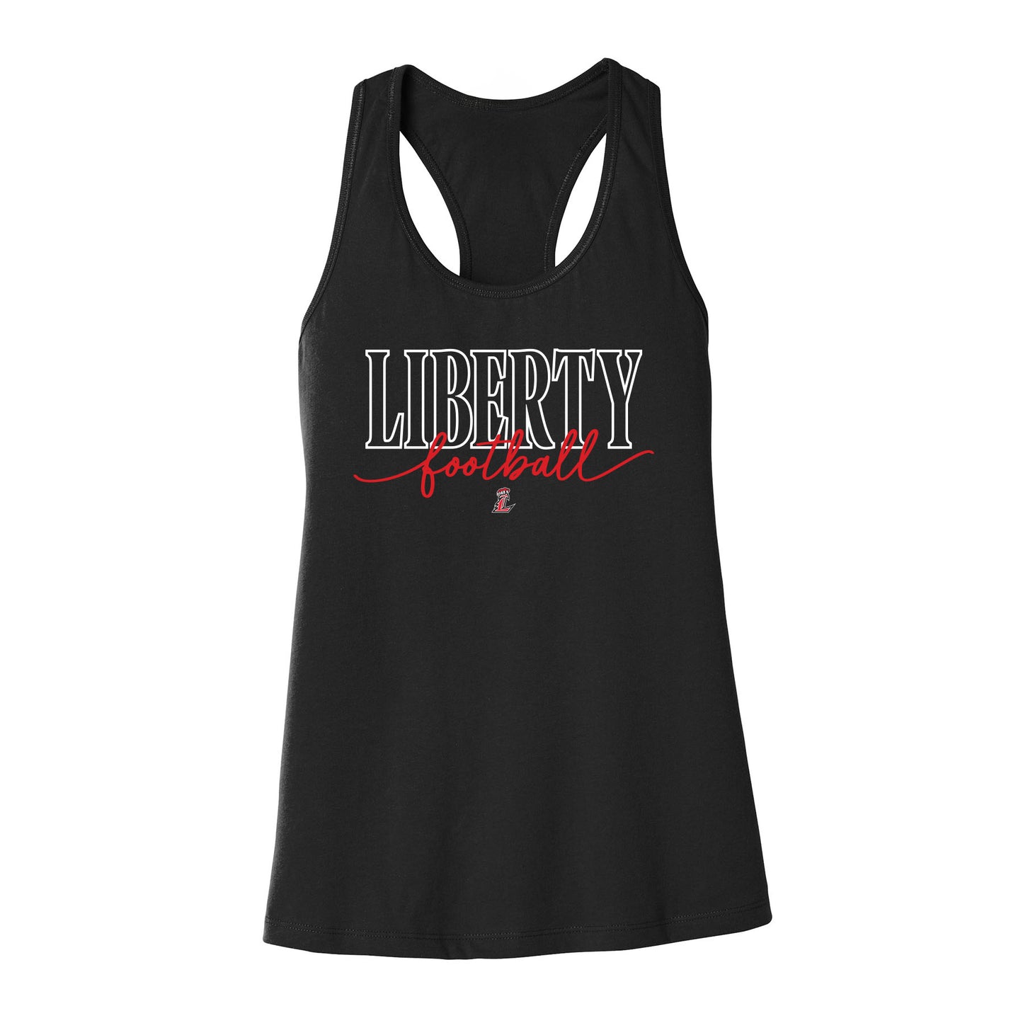 Liberty Football Script Women's Racerback Tank