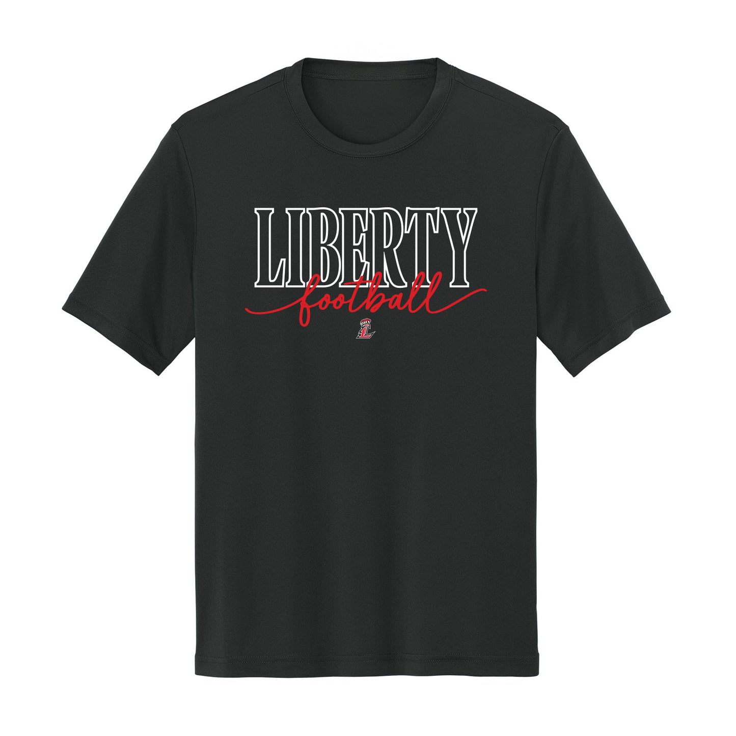 Liberty Football Script Dri Fit Tee