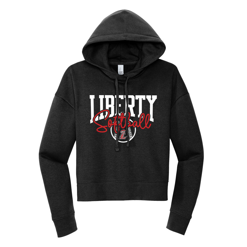 Liberty Softball Script Cropped Hoodie