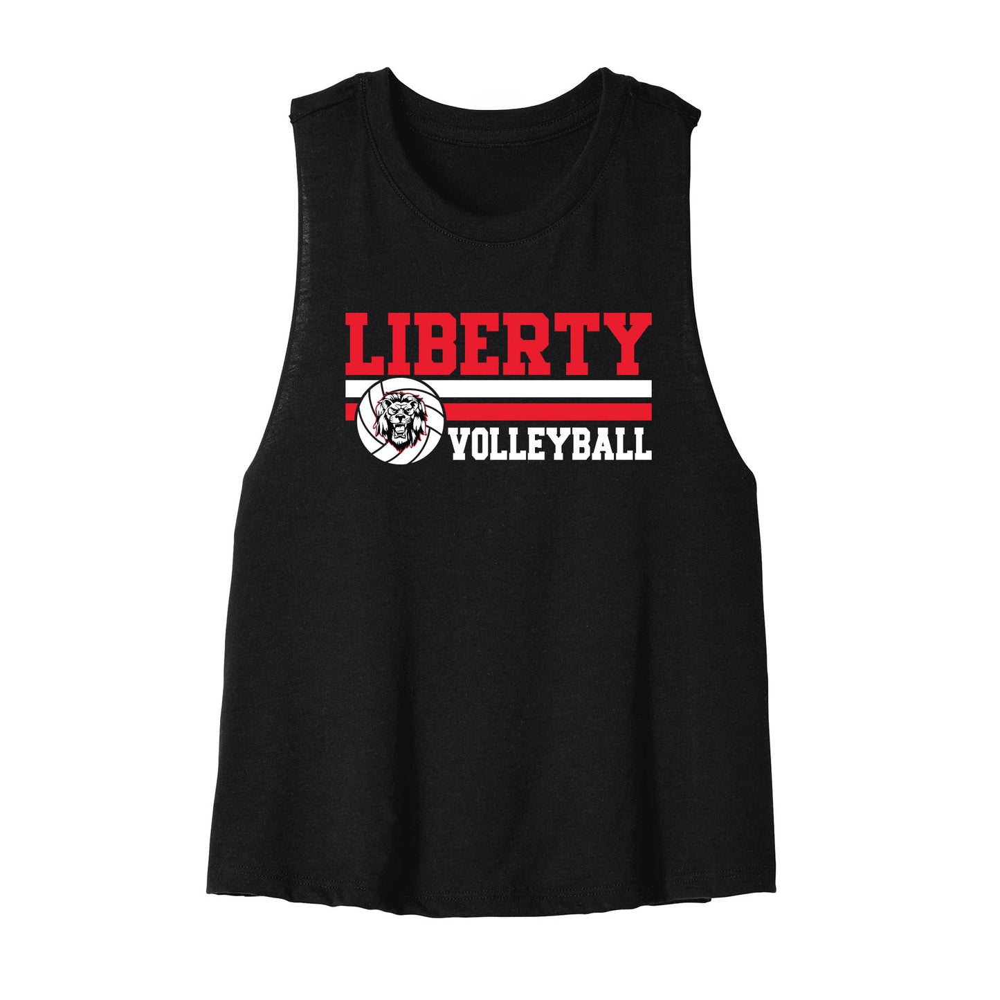 Liberty Lions Volleyball Cropped Racerback Tank
