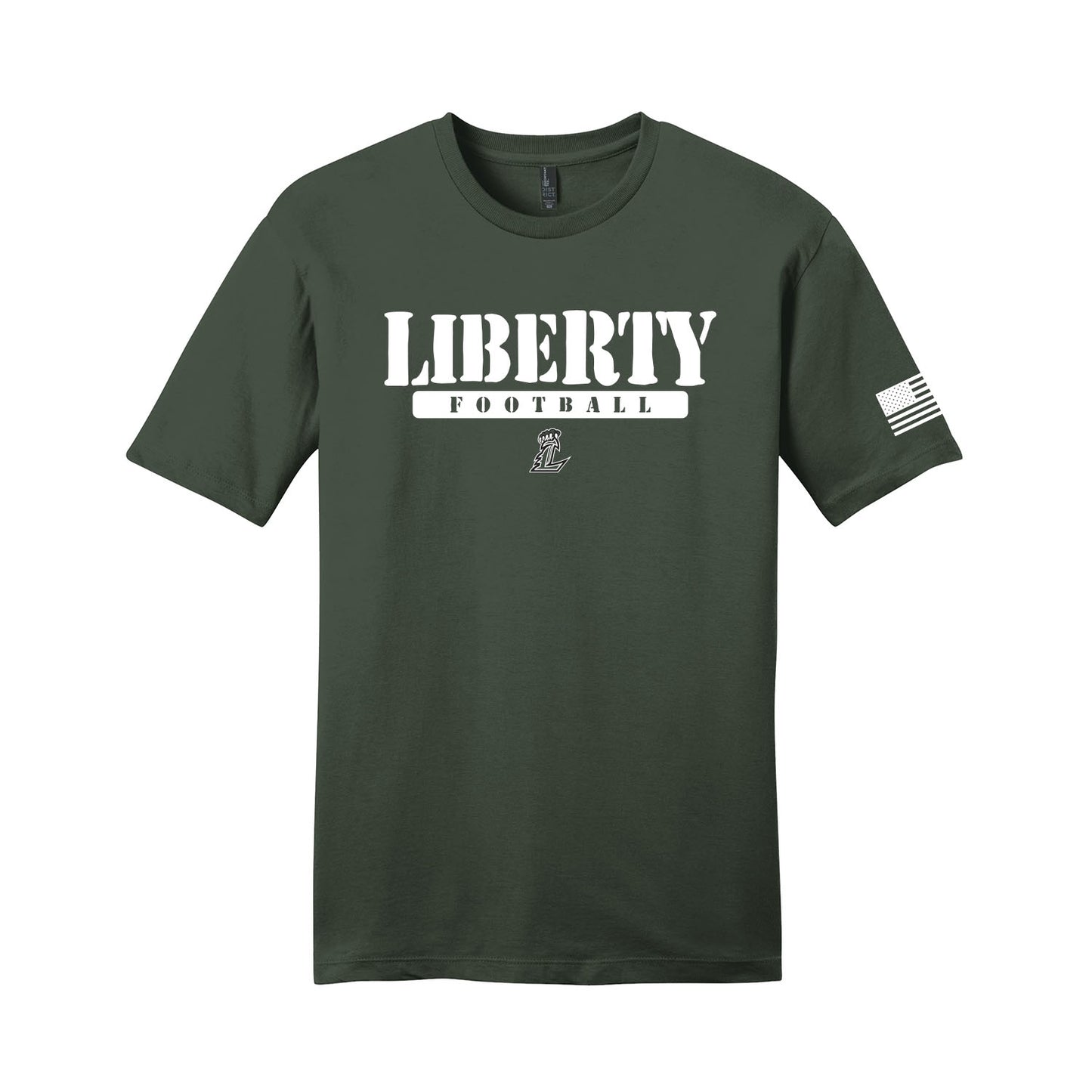 Liberty Football Military Green Unisex Tee