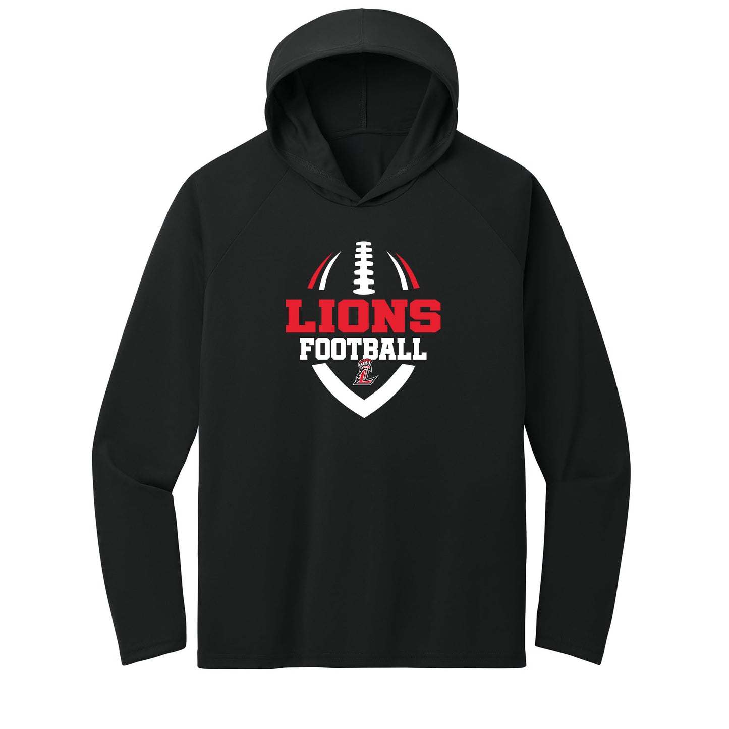 Lions L Football Performance Hooded Long Sleeve Tee