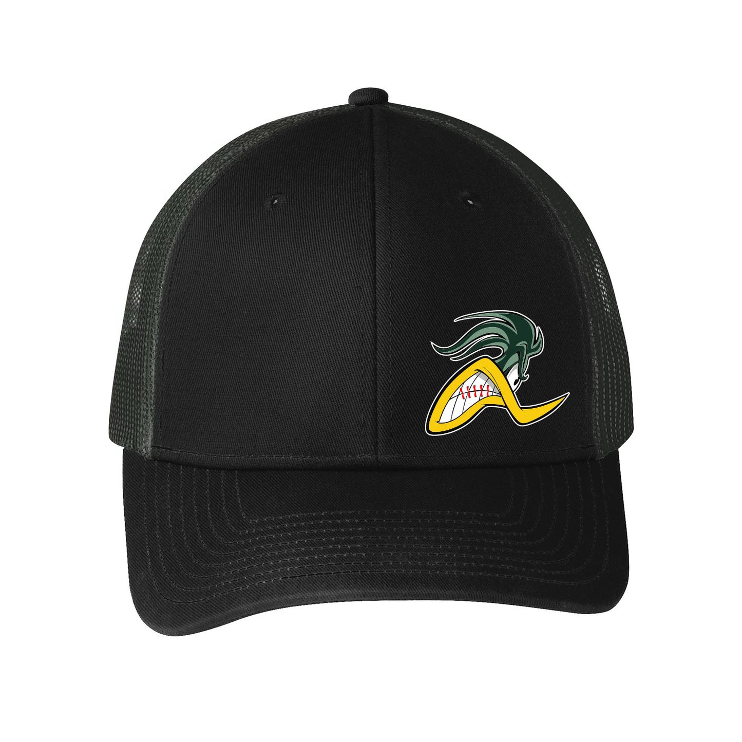 Peoria Baseball Academy Mascot Curved Snapback Trucker