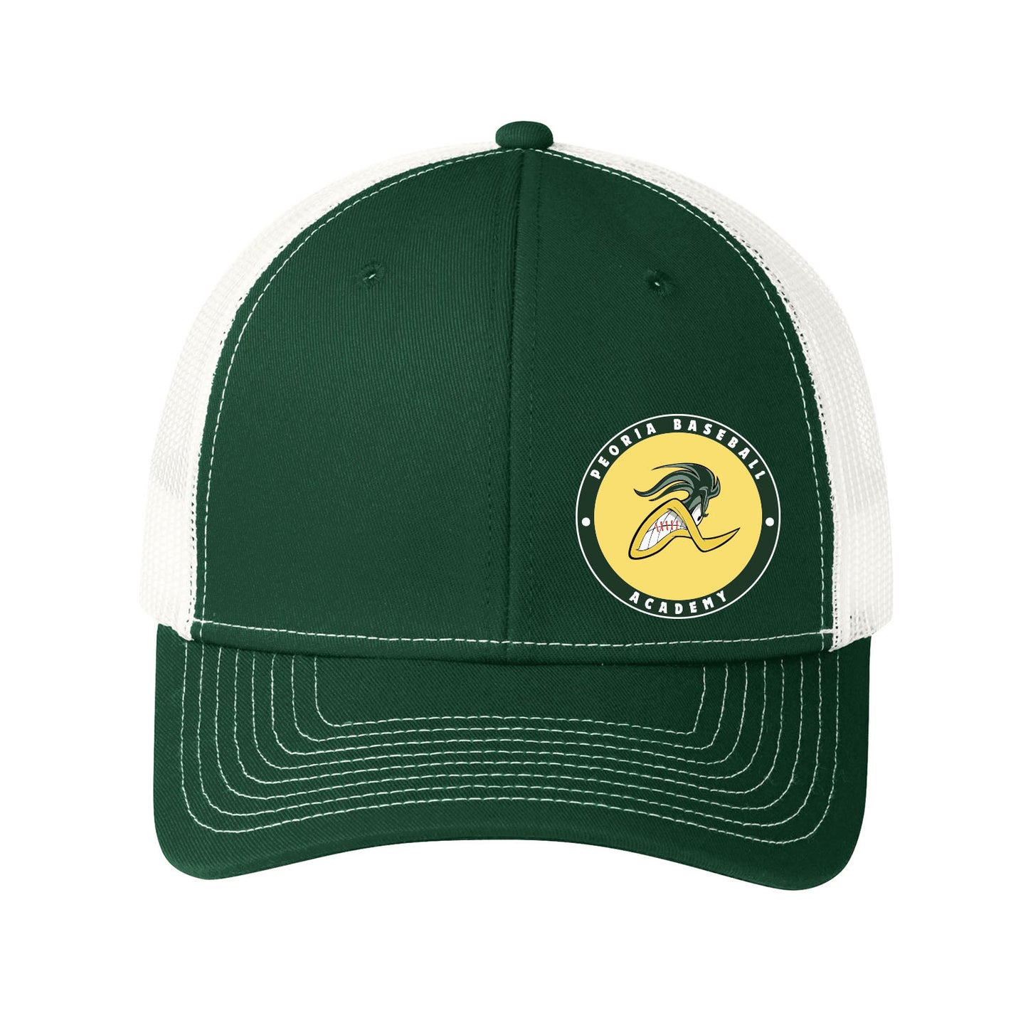 Peoria Baseball Academy Seal Curved Snapback Trucker