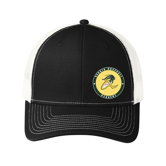 Peoria Baseball Academy Seal Curved Snapback Trucker