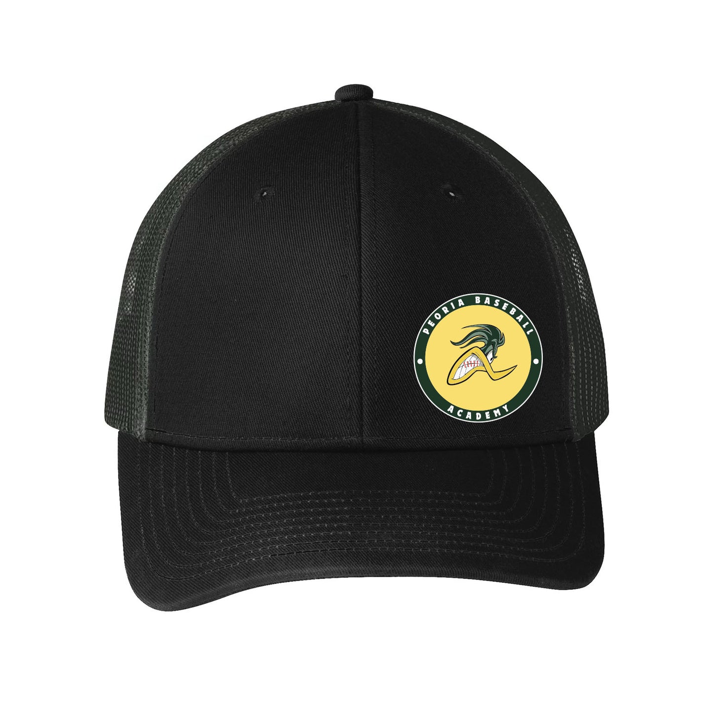 Peoria Baseball Academy Seal Curved Snapback Trucker