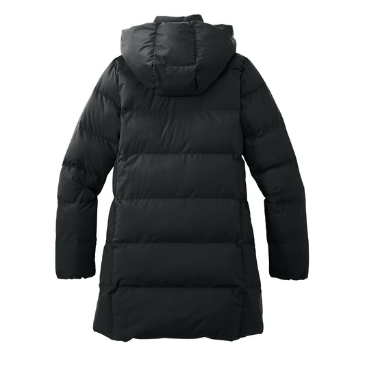 Black Gold Script Womens Puffy Parka