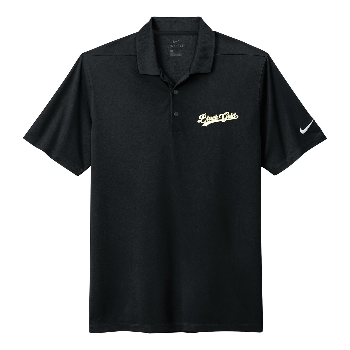 Black and Gold Script Nike Polo