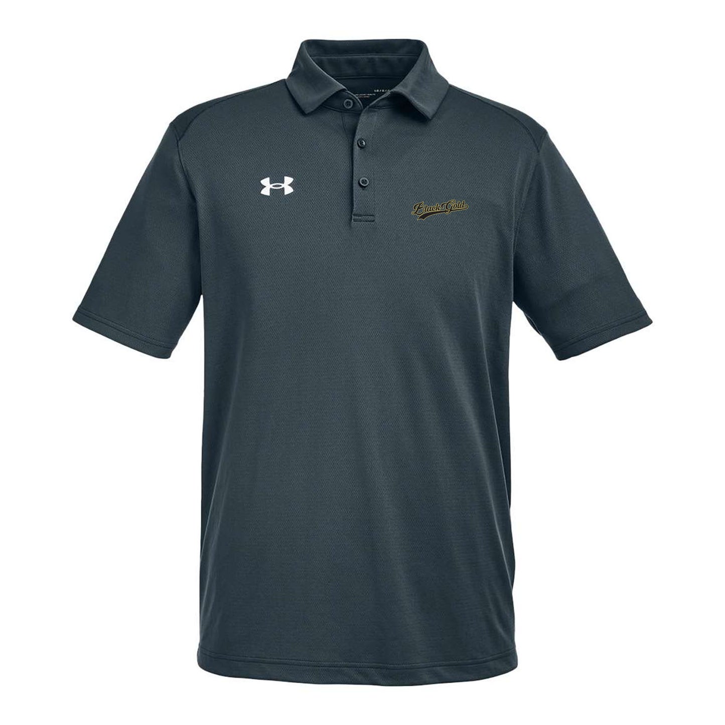 Black Gold Script Under Armour Polo