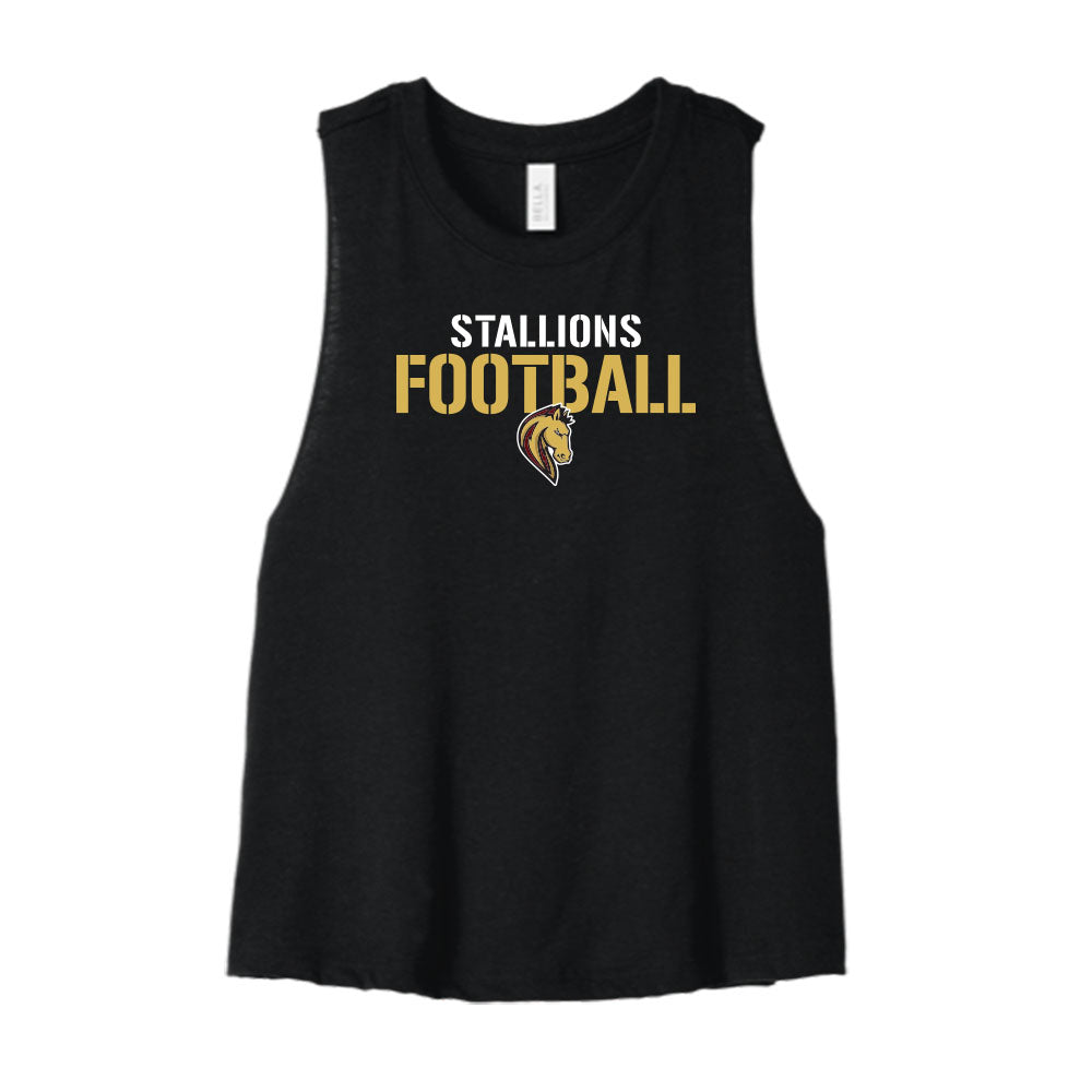 Stallions Football Cropped Racerback Tank
